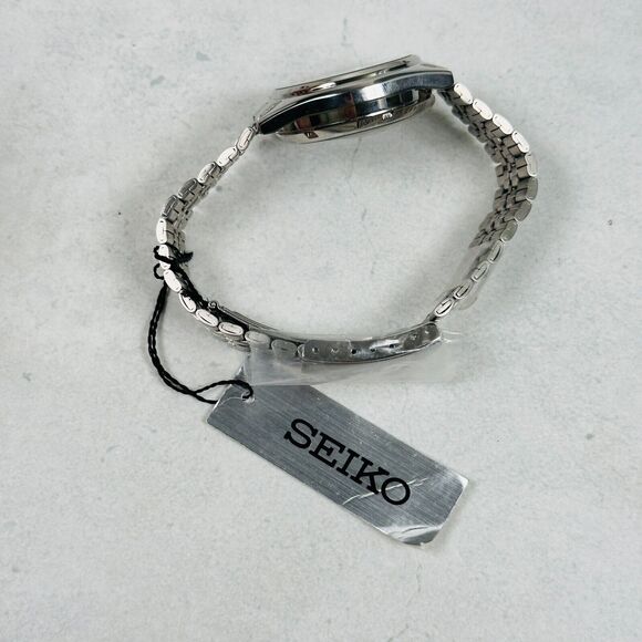 Seiko 5 Automatic Watch Mens 34mm Day Date Black Dial Silver Tone 7S26-0560 - Picture 12 of 15